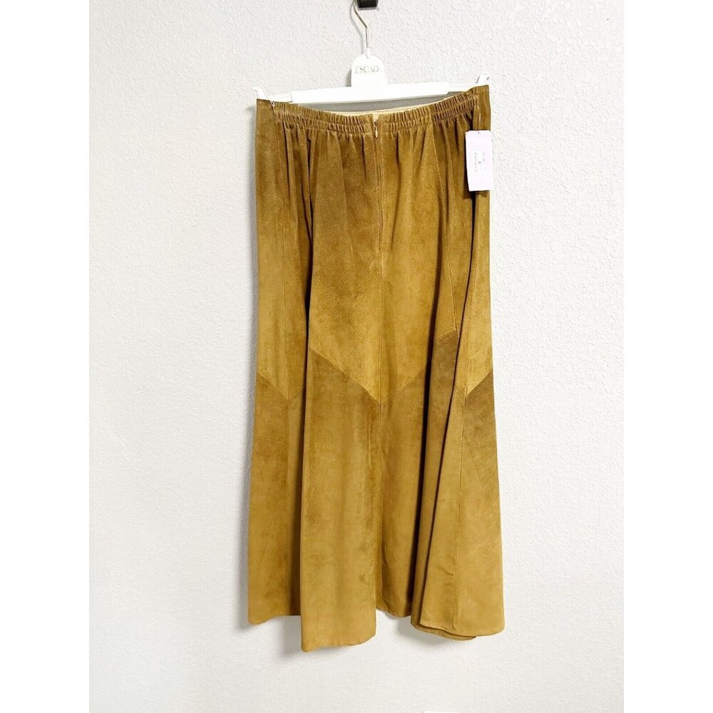 Double D Ranch Vintage Suede Color Block Leather Skirt Maxi Cowgirl Large NWT‎ - Picture 2 of 4